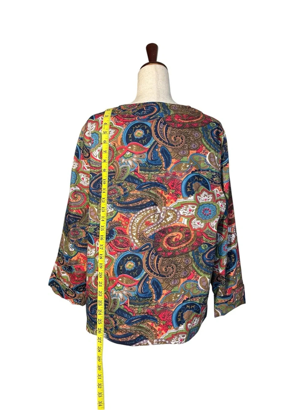 Parsley & Sage Paisley Cotton Open Front Jacket Boho Artsy Colorful XL